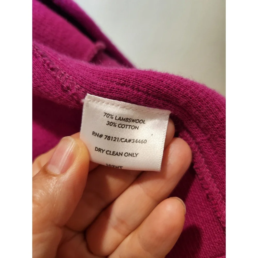 Eileen Fisher Petite Wool Jacket Pink‎ PS Lambswool Open Front Cardigan